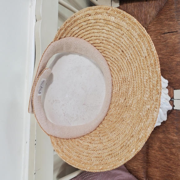 Scala Accessories Scala Sewn Braid Visor Straw Beach Outdoor